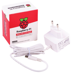 Alim. Officielle Raspberry Pi 4 Modèle B, USB-C, 5.1V, 3A, Fiche EU, Blanc