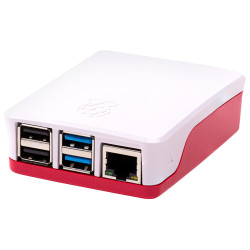 Coffret officiel Raspberry Pi 4 Modèle B, Plastique, Rouge/Blanc