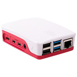 Coffret officiel Raspberry Pi 4 Modèle B, Plastique, Rouge/Blanc