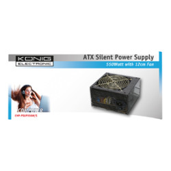 König PC Power Supply ATX 550 W Silent Fan 12 cm