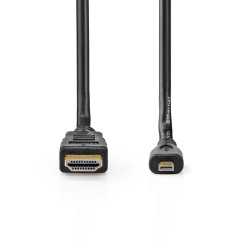 Câble HDMI Haute Vitesse avec Ethernet - Connecteur HDMI vers Micro HDMI - 4K à 30Hz, 10.2 Gbps - 2 m - Noir