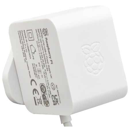Alimentation Raspberry Pi 27W USB-C SC1152 - Blanche (EU) - Adaptateur secteur pour Raspberry Pi 5