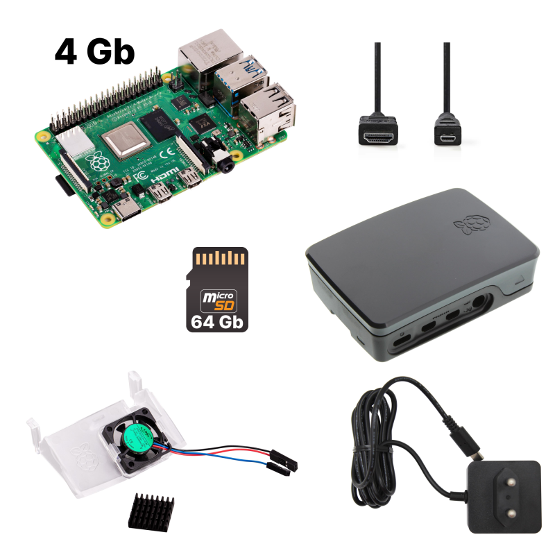 Kit Raspberry Pi 4 Model B 4 Go DDR4 RAM - Ordinateur monocarte pour projets innovants