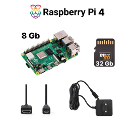 Kit Raspberry Pi Essential - Raspberry Pi 4 Model B 8 Go, Alimentation Officielle, Carte Micro SD 32 Go, Câbles HDMI