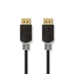 DisplayPort Kabel 8K@60Hz - 2.00 m, Verguld, Antraciet / Grijs