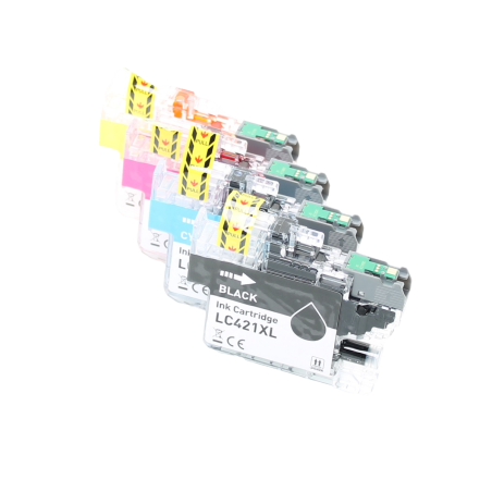 Pack 4 cartouches compatibles LC-421XL (Noir + Couleurs) – 500 pages