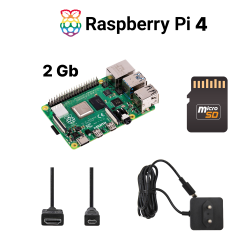 Kit Raspberry Pi Essential - Raspberry Pi 4 Model B 2 Go, Officiële Voeding, Micro SD 32 Gb, HDMI Kabels
