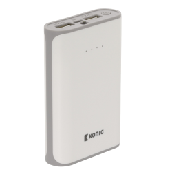 König Draagbare Powerbank 15000 mAh USB Wit