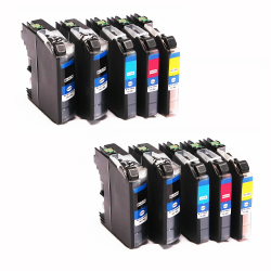 10 compatibele inktpatronen voor Brother LC-123 printer