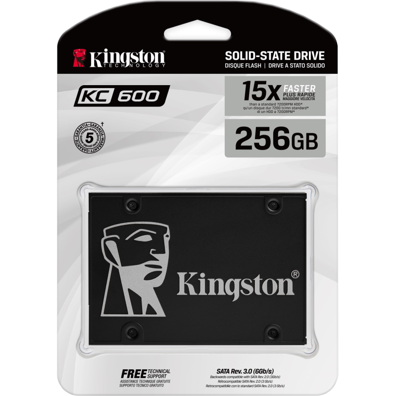 SSD Kingston KC600 256 Go SATA 2.5" - Performances fiables pour une expérience informatique améliorée