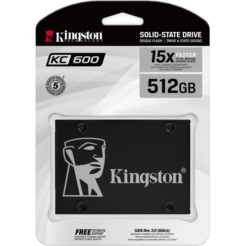 SSD Kingston KC600 512 Go SATA 2.5" - Performances fiables pour une expérience informatique améliorée