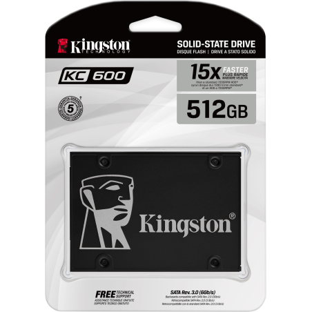 SSD Kingston KC600 512 Go SATA 2.5" - Performances fiables pour une expérience informatique améliorée