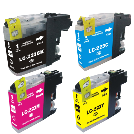4 compatibele inktpatronen voor Brother LC-223 printer