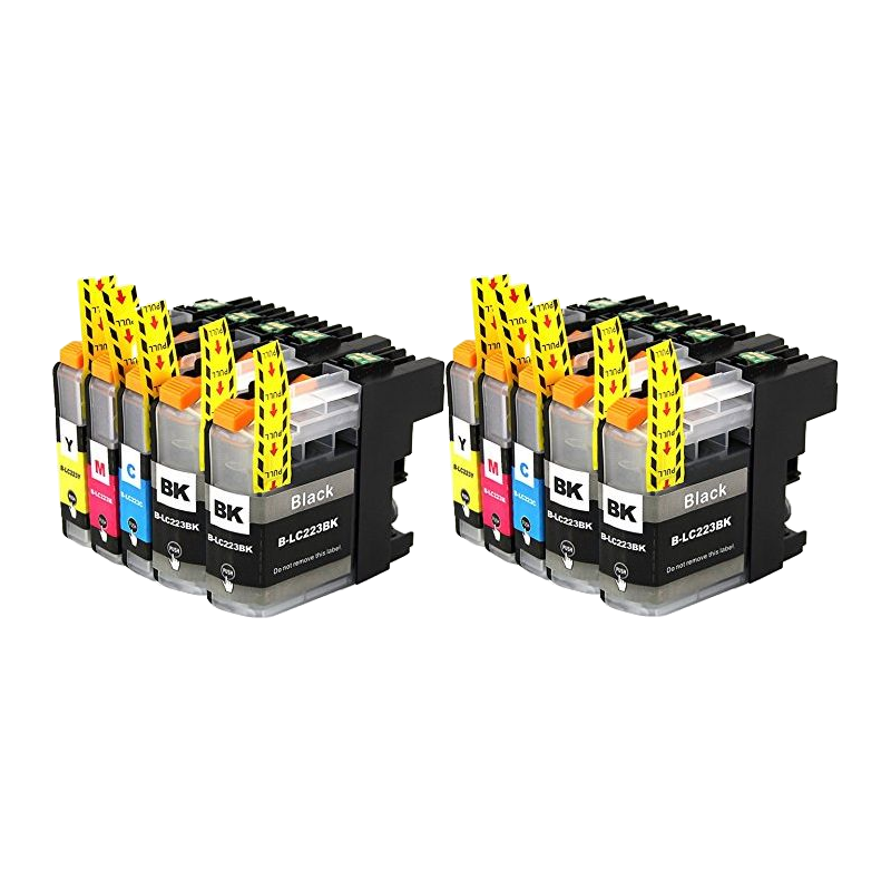 10 cartouches compatibles pour imprimante Brother LC-223